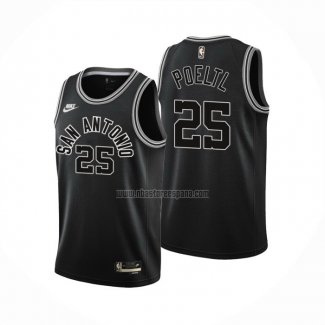 Camiseta San Antonio Spurs Jakob Poeltl NO 25 Classic 2022-23 Negro