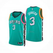 Camiseta San Antonio Spurs Keldon Johnson NO 3 Ciudad 2022-23 Verde