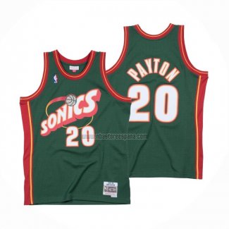 Camiseta Seattle SuperSonics Gary Payton NO 20 Historic Retro Verde2