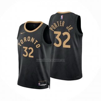 Camiseta Toronto Raptors Otto Porter JR. NO 32 Ciudad 2022-23 Negro