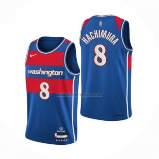 Camiseta Washington Wizards Rui Hachimura NO 8 Ciudad 2021-22 Azul