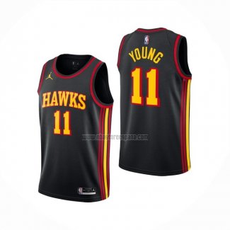 Camiseta Atlanta Hawks Trae Young NO 11 Statement 2020-21 Negro