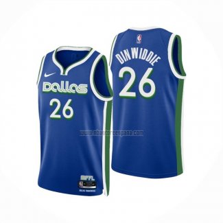 Camiseta Dallas Mavericks Spencer Dinwiddie NO 26 Ciudad 2022-23 Azul