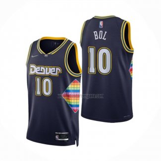 Camiseta Denver Nuggets Bol Bol NO 10 Ciudad 2021-22 Azul