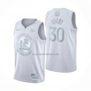 Camiseta Golden State Warriors Stephen Curry NO 30 MVP Blanco