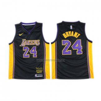 Camiseta Los Angeles Lakers Kobe Bryant NO 24 2017-18 Negro