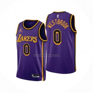 Camiseta Los Angeles Lakers Russell Westbrook NO 0 Statement 2022-23 Violeta