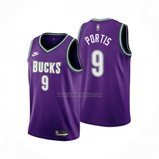 Camiseta Milwaukee Bucks Bobby Portis NO 9 Classic 2022-23 Violeta