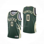 Camiseta Milwaukee Bucks Donte DiVincenzo NO 0 Earned 2020-21 Verde