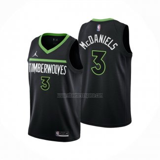 Camiseta Minnesota Timberwolves Jaden McDaniels NO 3 Statement 2022-23 Negro