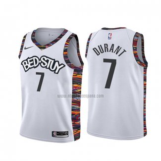 Camiseta Nino Brooklyn Nets Kevin Durant NO 7 Ciudad 2019-20 Blanco