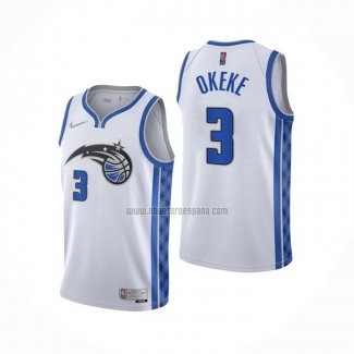 Camiseta Orlando Magic Chuma Okeke NO 3 Earned 2020-21 Blanco