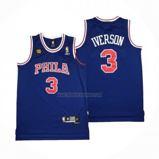 Camiseta Philadelphia 76ers Allen Iverson NO 3 Retro 10th Azul