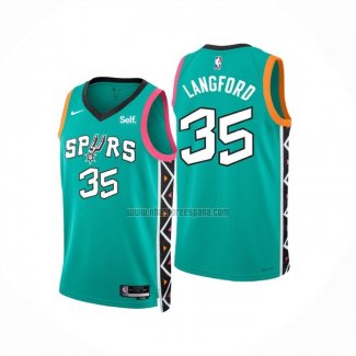 Camiseta San Antonio Spurs Romeo Langford NO 35 Ciudad 2022-23 Verde