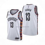 Camiseta Brooklyn Nets James Hardenl NO 13 Ciudad 2020 Blanco