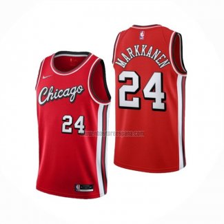 Camiseta Chicago Bulls Lauri Markkanene NO 24 Ciudad 2021-22 Rojo