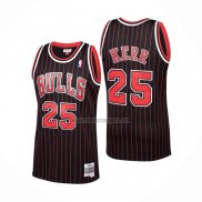 Camiseta Chicago Bulls Steve Kerr NO 25 Mitchell & Ness 1995-96 Negro