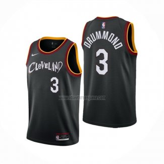 Camiseta Cleveland Cavaliers Andre Drummond NO 3 Ciudad 2020-21 Negro