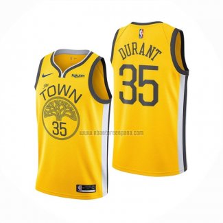 Camiseta Golden State Warriors Kevin Durant NO 35 Earned Amarillo