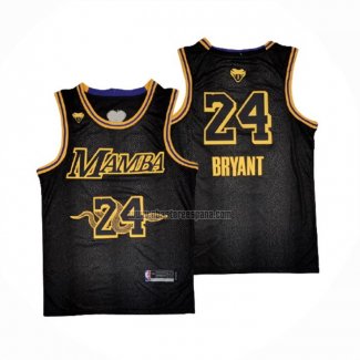 Camiseta Los Angeles Lakers Kobe Bryant NO 24 Black Mamba Negro