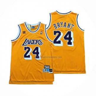 Camiseta Los Angeles Lakers Kobe Bryant NO 24 Retro Amarillo