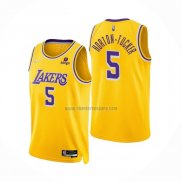 Camiseta Los Angeles Lakers Talen Horton-Tucker NO 5 75th Anniversary 2021-22 Amarillo