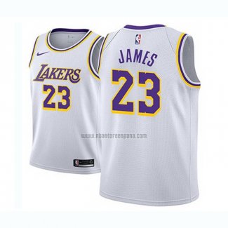 Camiseta Nino Los Angeles Lakers Lebron James NO 23 Association 2017-18 Blanco