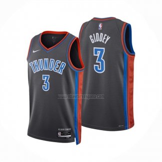 Camiseta Oklahoma City Thunder Josh Giddey NO 3 Ciudad 2022-23 Gris