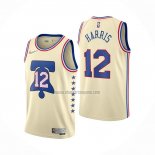 Camiseta Philadelphia 76ers Tobias Harris NO 12 Earned 2020-21 Crema