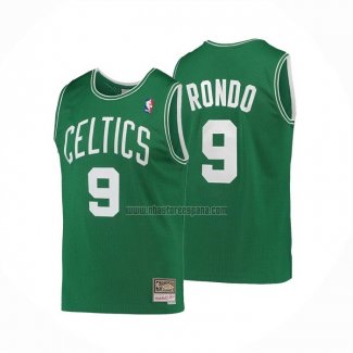 Camiseta Boston Celtics Rajon Rondo NO 9 Hardwood Classics Verde