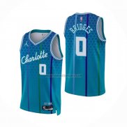 Camiseta Charlotte Hornets Miles Bridges NO 0 Ciudad 2021-22 Azul