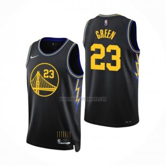 Camiseta Golden State Warriors Draymond Green NO 23 Ciudad 2021-22 Negro