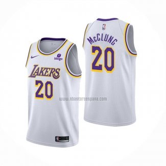 Camiseta Los Angeles Lakers Mac McClung NO 20 Association 2021-22 Blanco