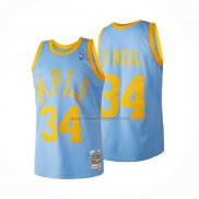 Camiseta Los Angeles Lakers Shaquille O'Neal NO 34 Mitchell & Ness 2001-02 Azul