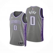 Camiseta Sacramento Kings Malik Monk NO 0 Ciudad 2022-23 Gris