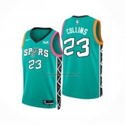 Camiseta San Antonio Spurs Zach Collins NO 23 Ciudad 2022-23 Verde