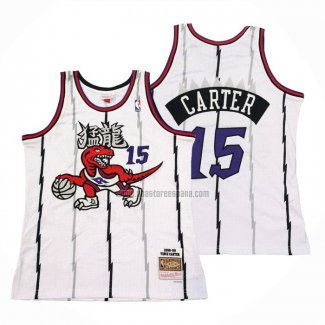 Camiseta Toronto Raptors Vince Carter NO 15 Mitchell & Ness 1998-99 Blanco2